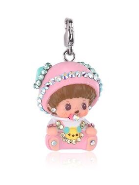 Rare Bebichhichi Pink Charm Monchhichi Atelier Rhinestone Bag Charm